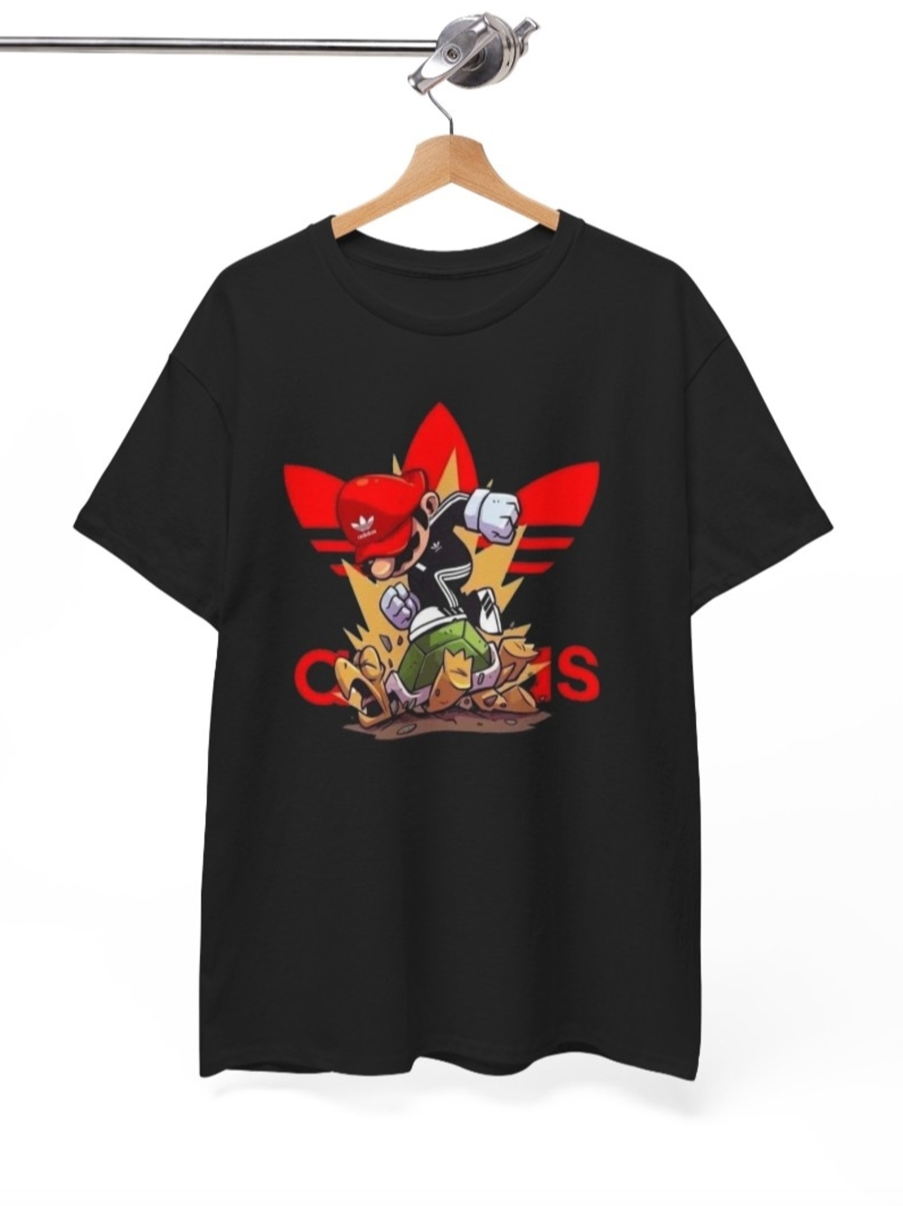Gildan Black Short Sleeve Tee with Red Graphic